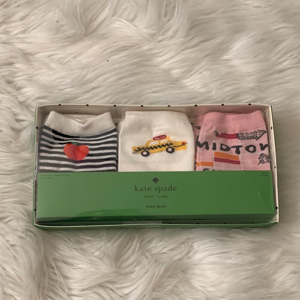 KATE SPADE New York City Crew Socks Set (3 PAIRS)